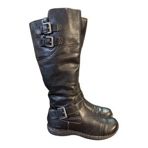 B.O.C. Born Black Faux Leather Knee-High Riding Boots Women’s Size 6 M